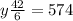 y \frac{42}{6} = 574