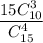 \dfrac{15C^3_{10}}{C^4_{15}}