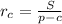 r_{c}=\frac{S}{p-c}