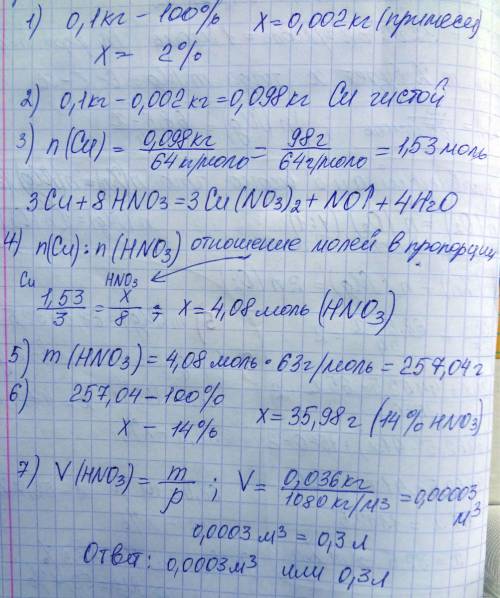 Нужно! 1.какой объем 14-процентного раствора азотной кислоты (плотность 1080 кг/ м3) потребуется для