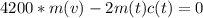 4200*m(v)-2m(t)c(t)=0