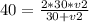 40= \frac{2*30*v2}{30+v2}