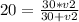 20= \frac{30*v2}{30+v2}