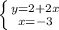 \left \{ {{y=2+2x} \atop {x=-3}} \right.