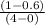 \frac{(1-0.6)}{(4-0)}