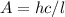 A=hc/l