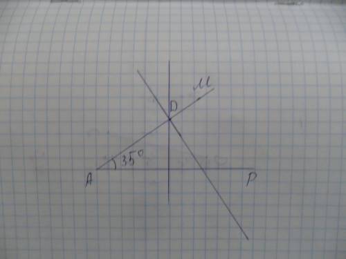 Постройте угол мар,равный 35 градусов,и отметьте на стороне ам точку и d.проведите через точку d пря