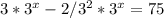 3*3^x -2/3^2*3^x = 75