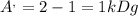 A ^{,} =2-1=1kDg