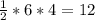 \frac{1}{2}*6*4=12