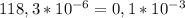 118,3 * 10^{-6} = 0,1 * 10^{-3}