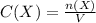 C(X)= \frac{n(X)}{V}