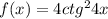 f(x)=4ctg^24x