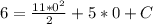 6=\frac{11*0^2}{2}+5*0+C