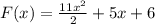 F(x)=\frac{11x^2}{2}+5x+6