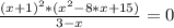 \frac{(x+1)^2*(x^2-8*x+15)}{3-x}=0&#10;