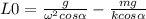 L0=\frac{g}{\omega^{2}cos\alpha }-\frac{mg}{kcos\alpha }