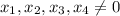 x_{1},x_{2} , x_{3},x_{4} \neq 0\\\\&#10;