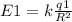 E1= k\frac{q1}{R ^{2} }