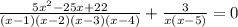 \frac{5x^2-25x+22}{(x-1)(x-2)(x-3)(x-4)} + \frac{3}{x(x-5)} =0
