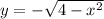 y=-\sqrt{4-x^2}