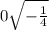 0\sqrt{-\frac{1}{4} }