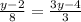 \frac{y-2}{8}= \frac{3y-4}{3}