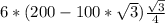 6* (200-100* \sqrt{3} ) \frac{ \sqrt{3}}{4}