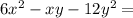 6x^2-xy-12y^2=