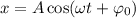 x = A\cos (\omega t + \varphi_{0})