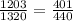 \frac{1203}{1320}=\frac{401}{440}