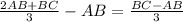 \frac{2AB+BC}{3} - AB = \frac{BC-AB}{3}