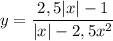 y=\dfrac{2,5|x| - 1}{|x| - 2,5x^{2}}