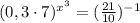 (0,3\cdot 7) ^{ x^{3} }= (\frac{21}{10}) ^{-1}