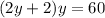 (2y+2)y=60