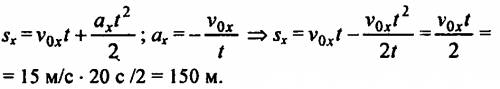 Поезд, идущий со скоростью 15 м/с, остановился через 20 с после начала торможения. считая, что тормо