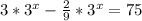 3*3^{x}- \frac{2}{9}*3^{x}=75