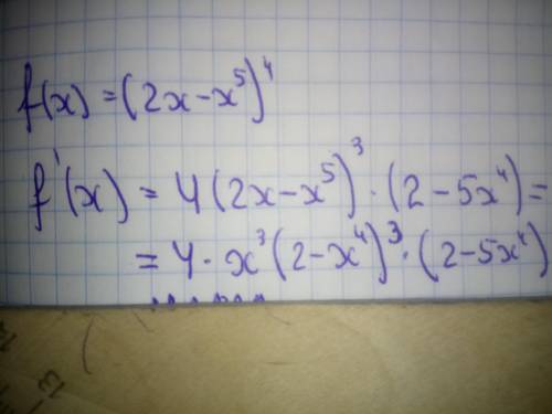 Найти производную функции: f(x) = (2x-x^5)^4