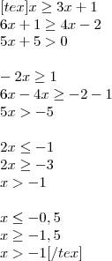 Надо решите двойное неравенство -1меньше или равно 4-5x/6< 1 решите систему x больше или равно 3x