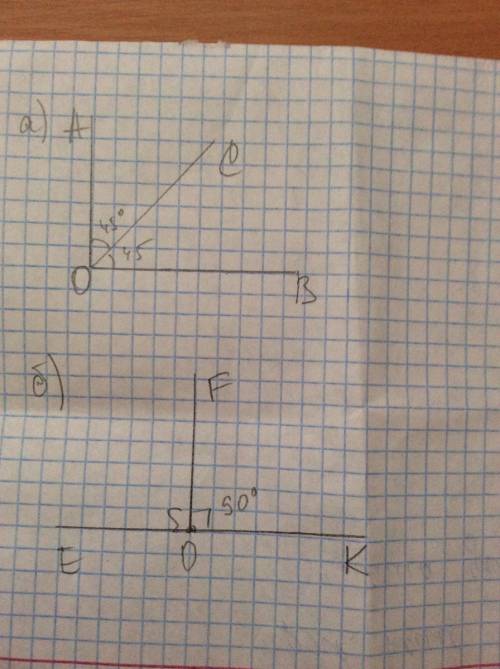 нужно ! и ! 1) начертите прямой угол аов. проведите биссектрису ос. сколько градусов содержит угол а