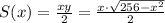 S(x)= \frac{xy}{2}= \frac{x\cdot \sqrt{256- x^{2} } }{2}