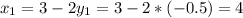 x_1=3-2y_1=3-2*(-0.5)=4