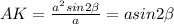 AK= \frac{a ^{2}sin2 \beta }{a}=asin2 \beta