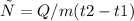 с=Q/m(t2-t1)