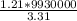 \frac{1.21*9930000}{3.31}