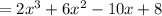 =2x^3+6x^2-10x+8