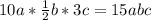 10a* \frac{1}{2}b*3c=15abc