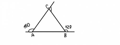 2внешних угла треугольника 120 и 160 градусов.найдите его третий внешний угол.сделайте вывод о сумме
