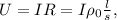 U=IR=I\rho_0 \frac{l}{s},