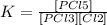 K=\frac{[PCl5]}{[PCl3][Cl2]}